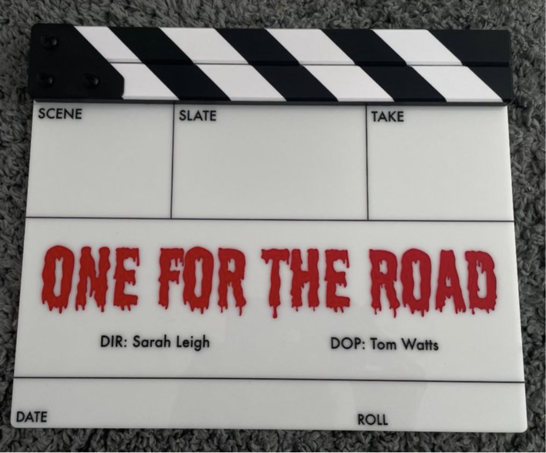 One For The Road clapperboard artwork