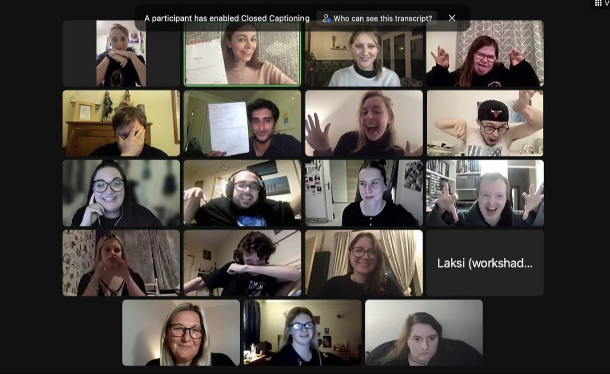 One For The Road read-through on Zoom